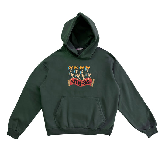 Marching Animals Green Hoodie